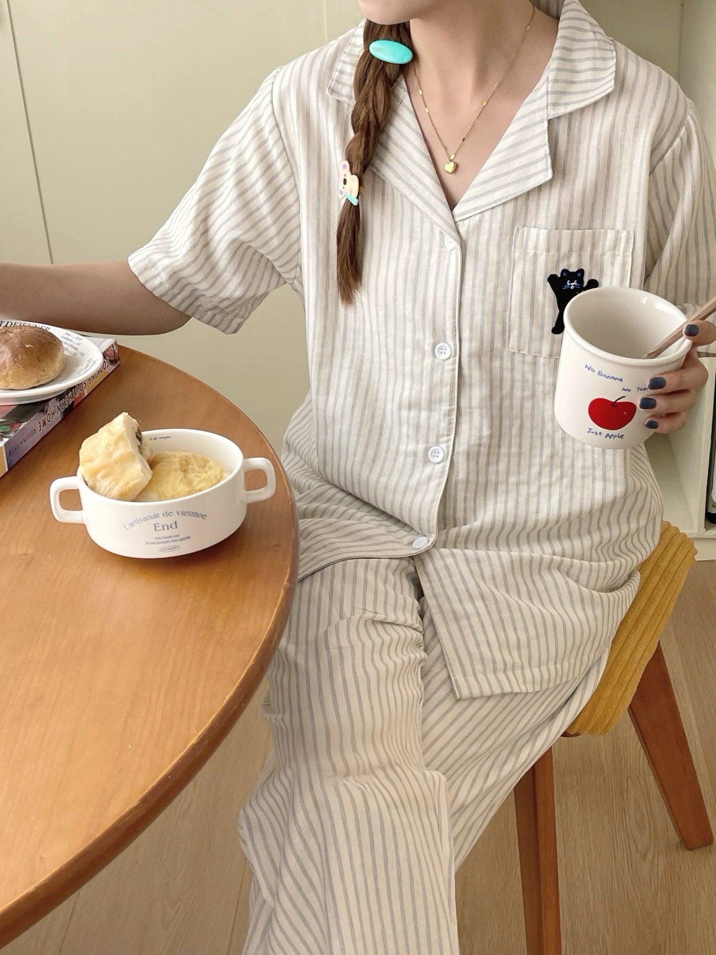 Whisker Stripes Pure Cotton Couple Pajama Collection