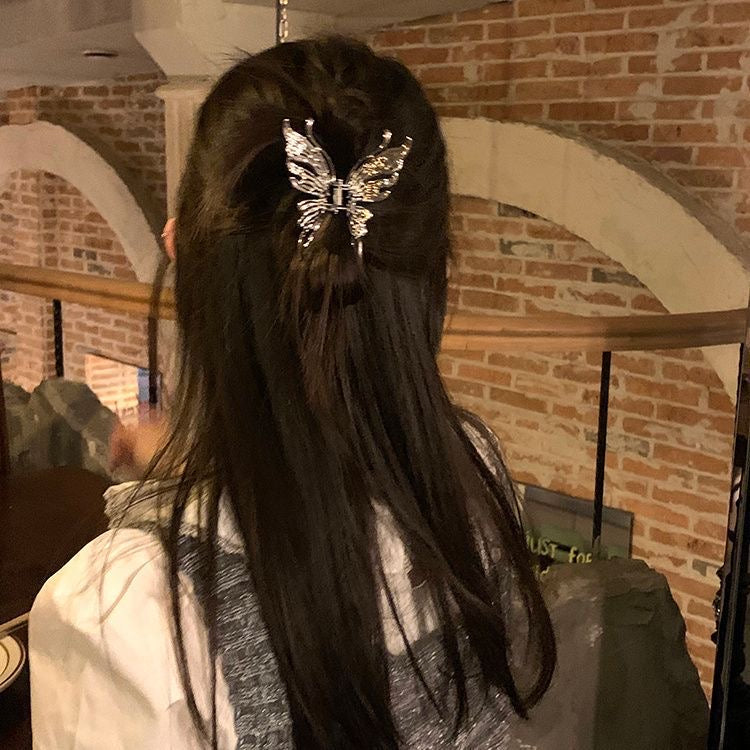 Silver Butterfly Claw Clip
