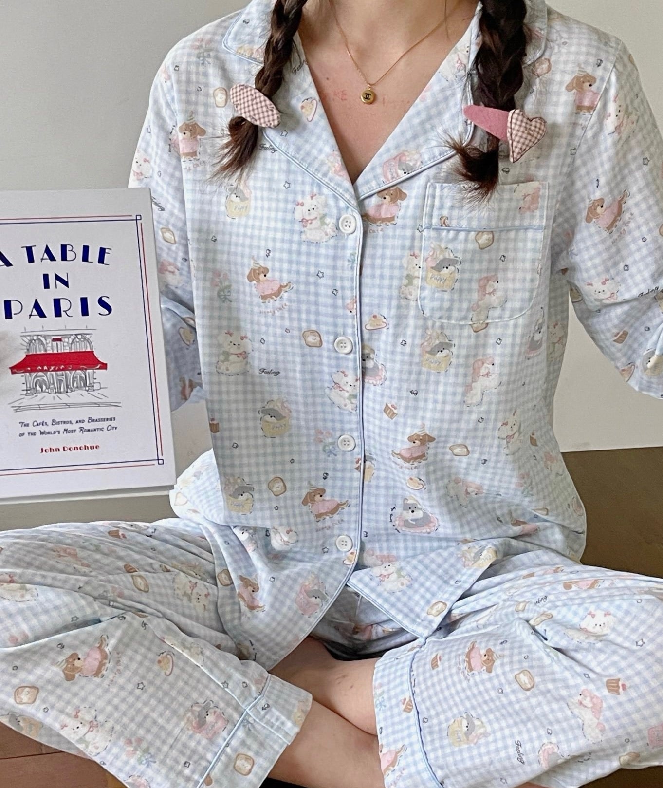 Blue Pup Pure Cotton Pajama Set