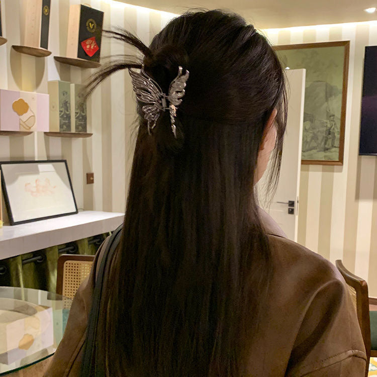 Silver Butterfly Claw Clip
