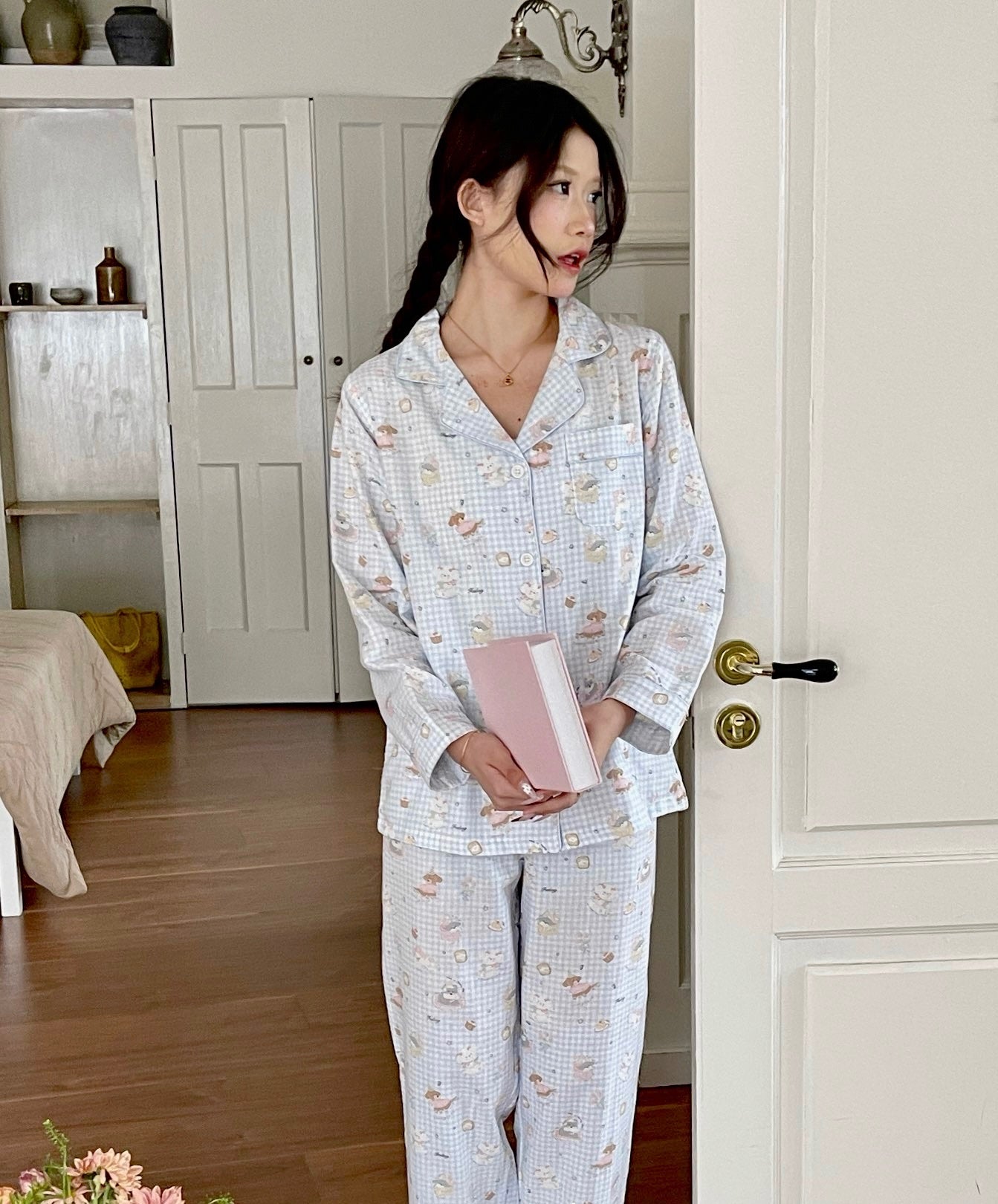 Blue Pup Pure Cotton Pajama Set
