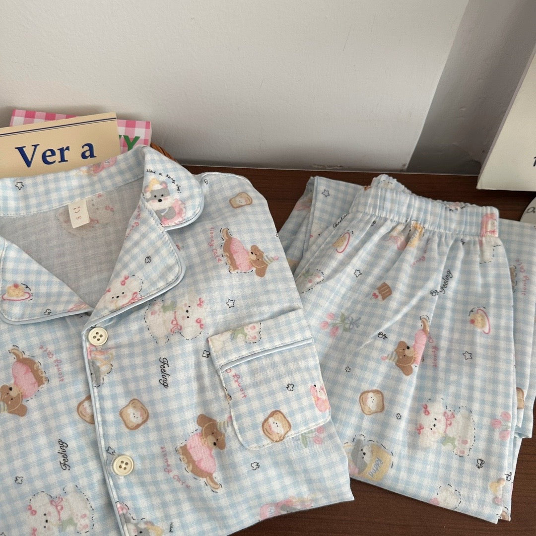 Blue Pup Pure Cotton Pajama Set