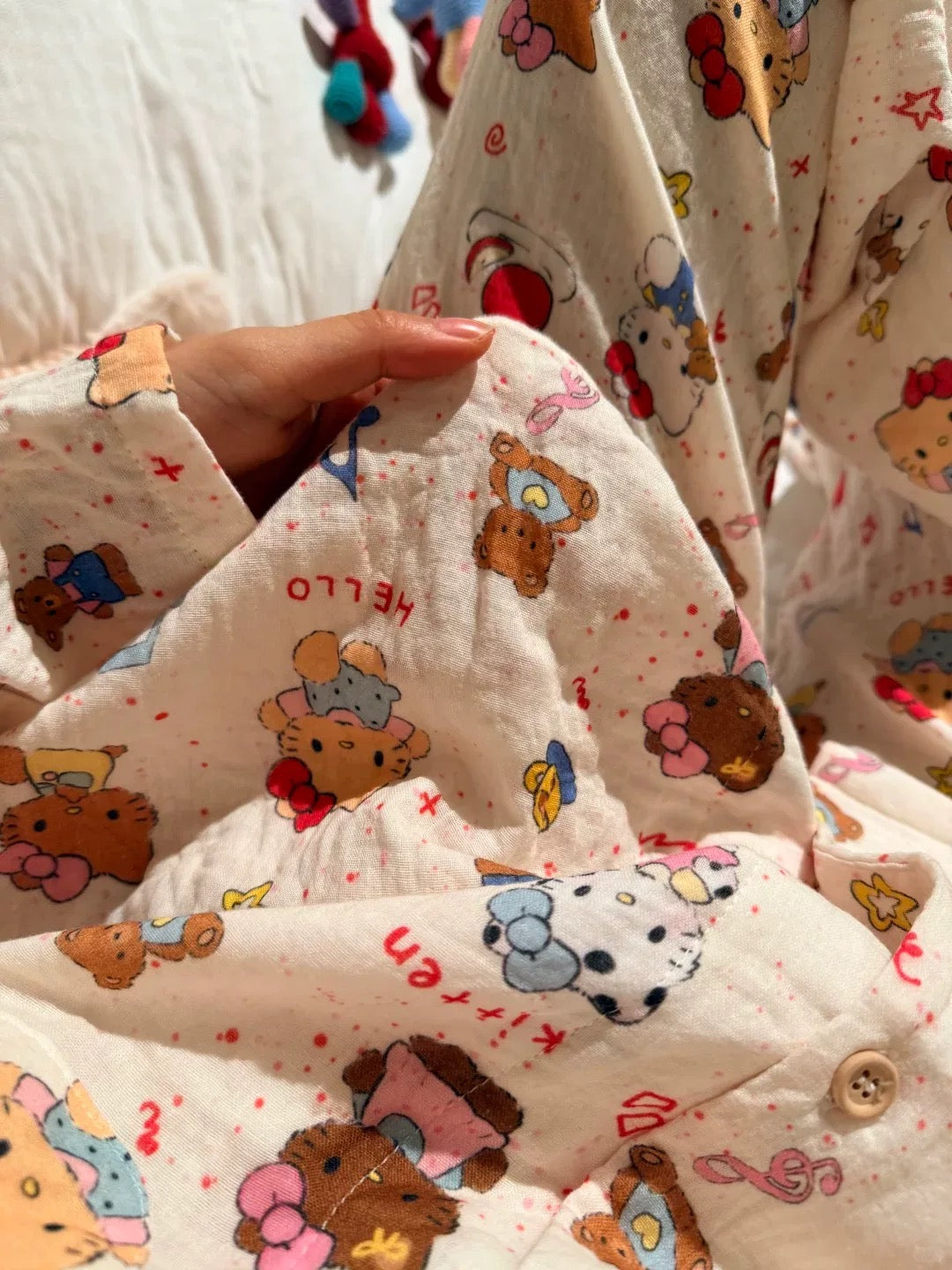 Brown Kitty Pure Cotton Pajama Set