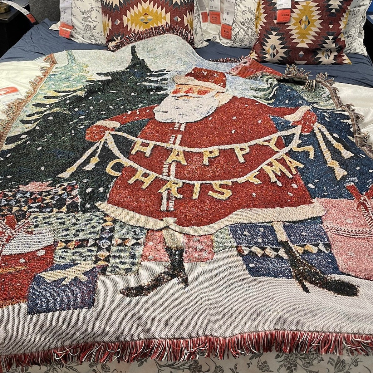Santa Christmas Sofa Throw