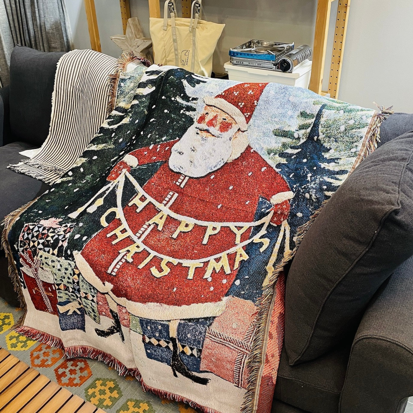 Santa Christmas Sofa Throw
