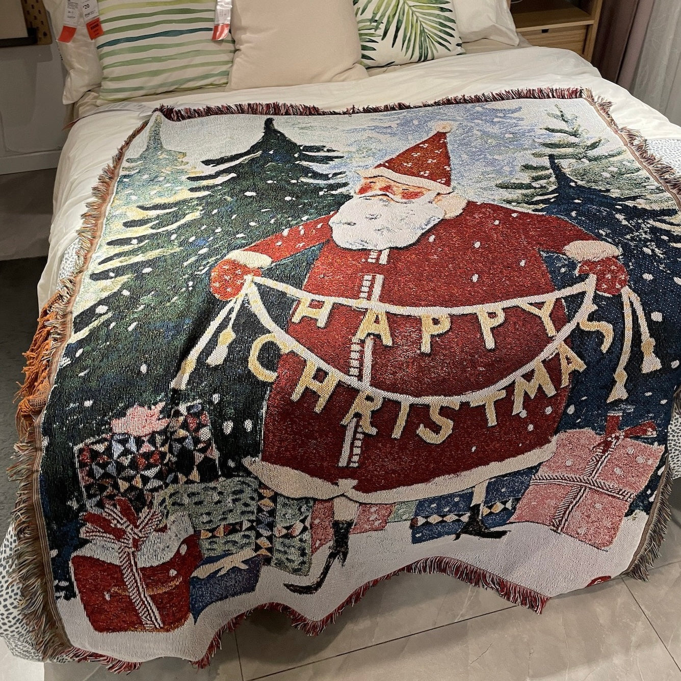 Santa Christmas Sofa Throw