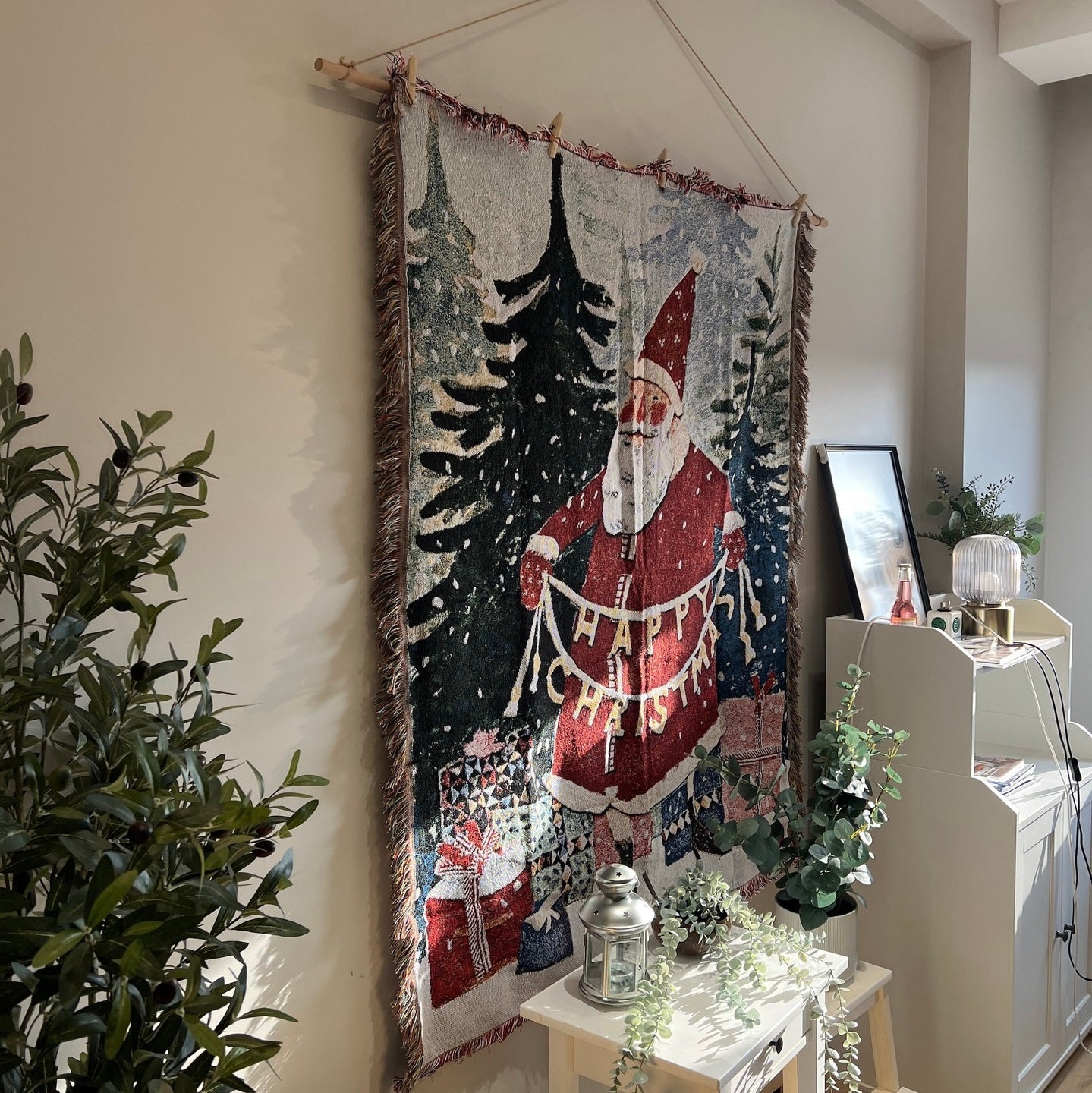 Santa Christmas Sofa Throw