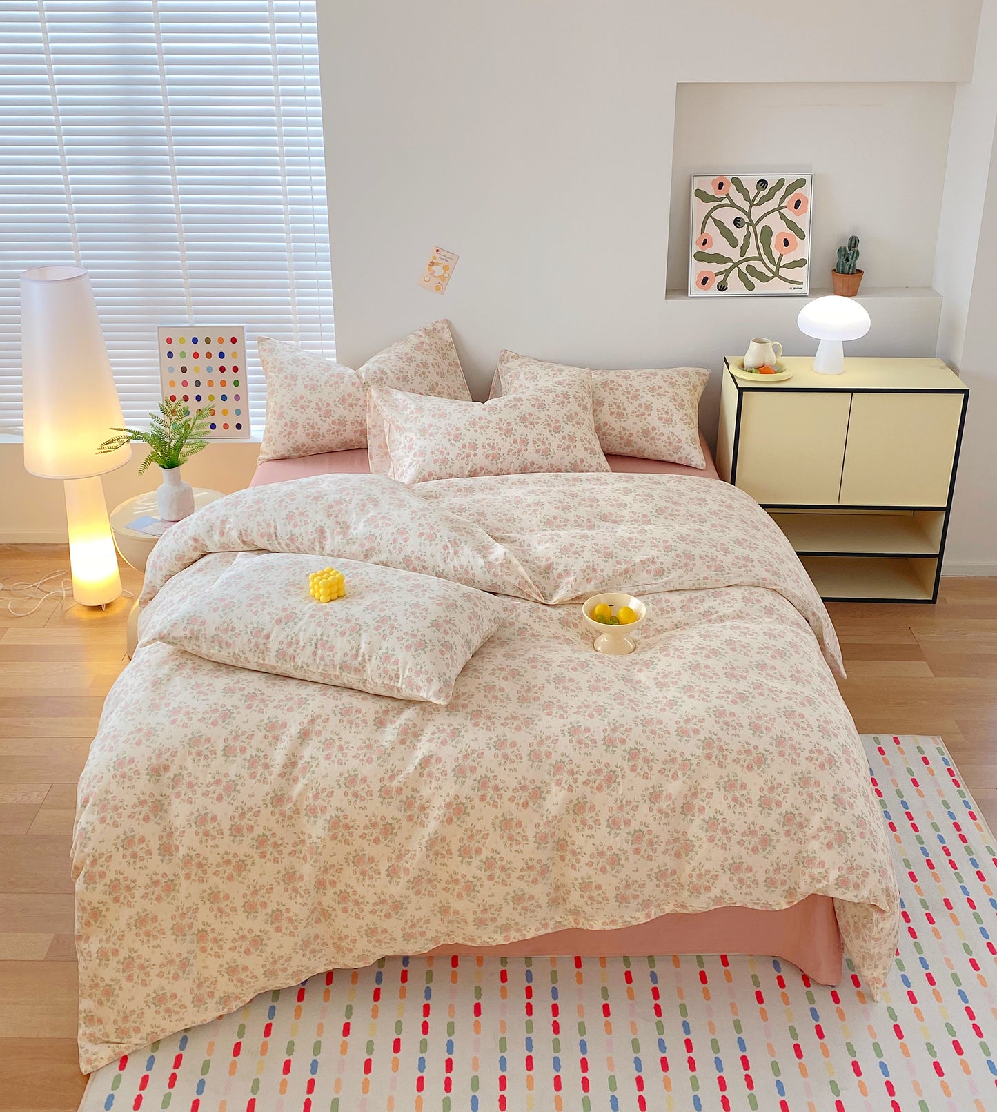 BreezeSoft Gauze Cotton Bedding Set - Beige Rose