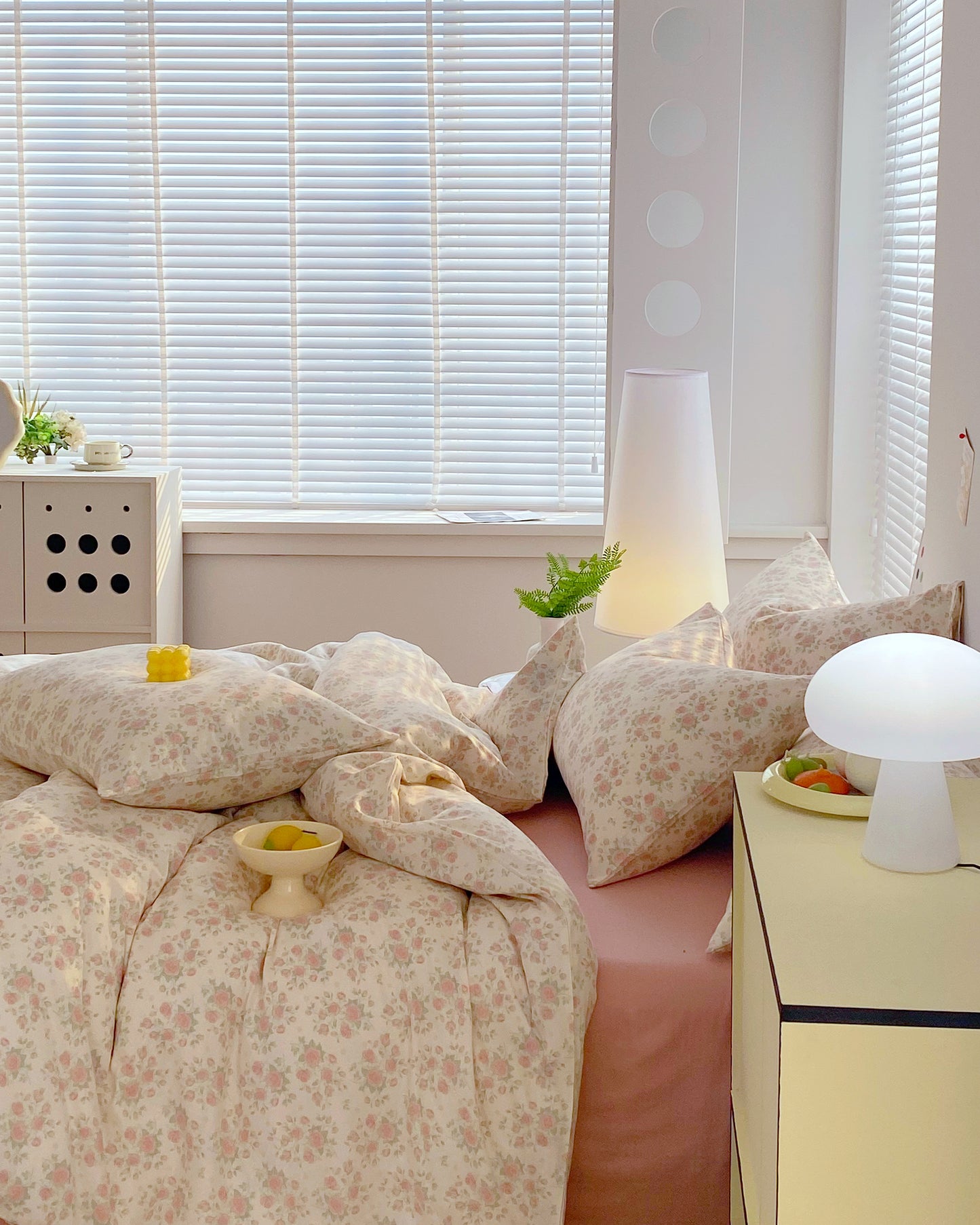BreezeSoft Gauze Cotton Bedding Set - Beige Rose