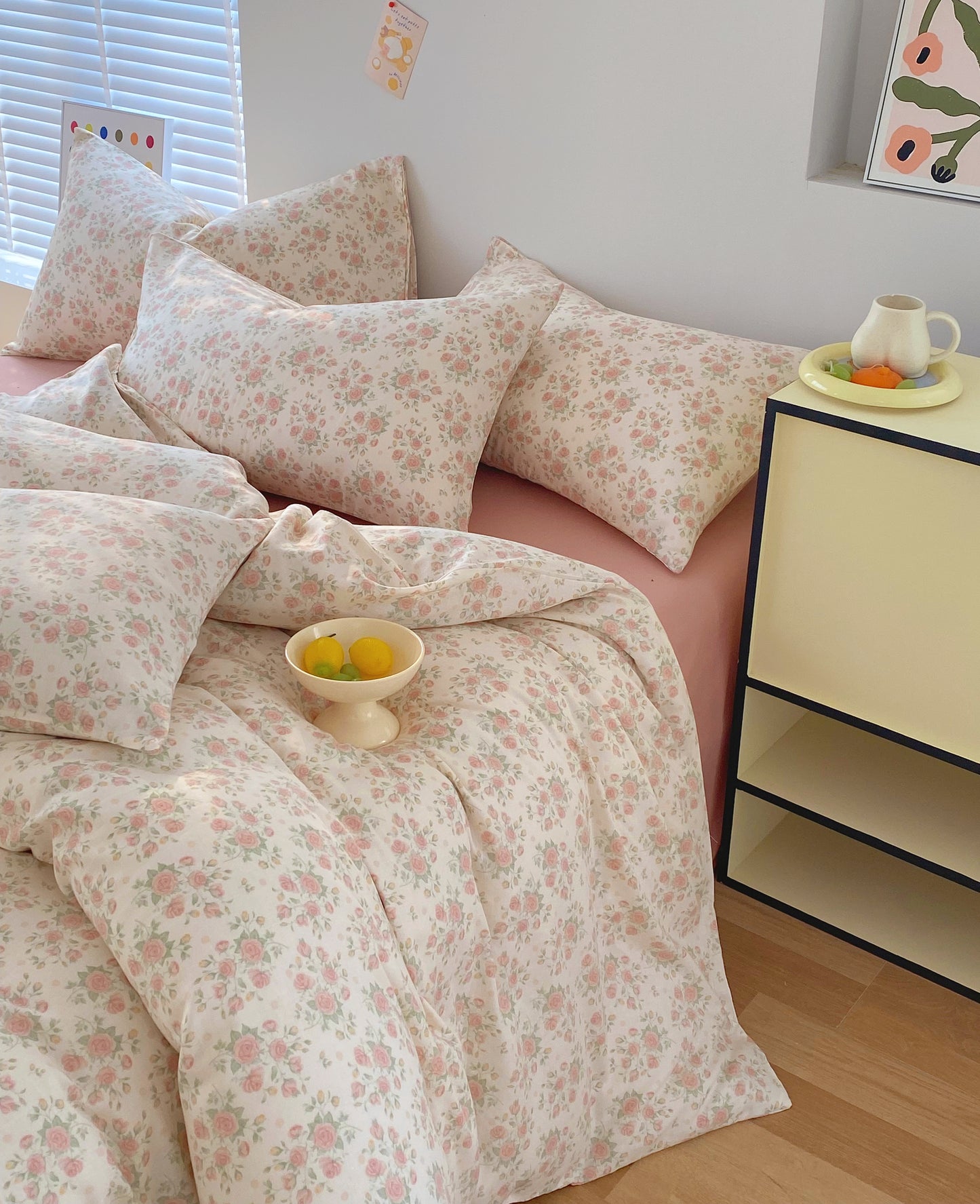 BreezeSoft Gauze Cotton Bedding Set - Beige Rose