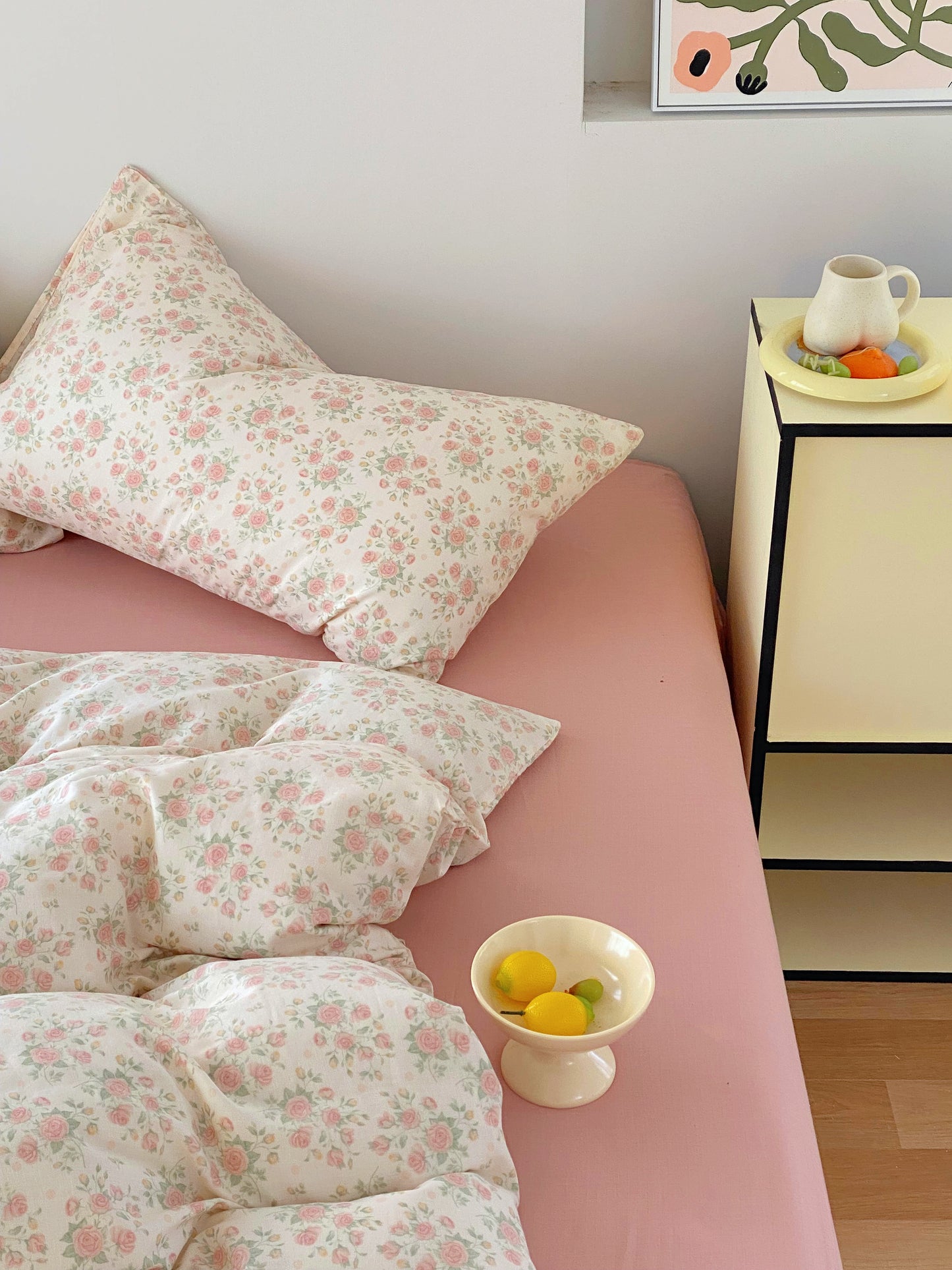 BreezeSoft Gauze Cotton Bedding Set - Beige Rose