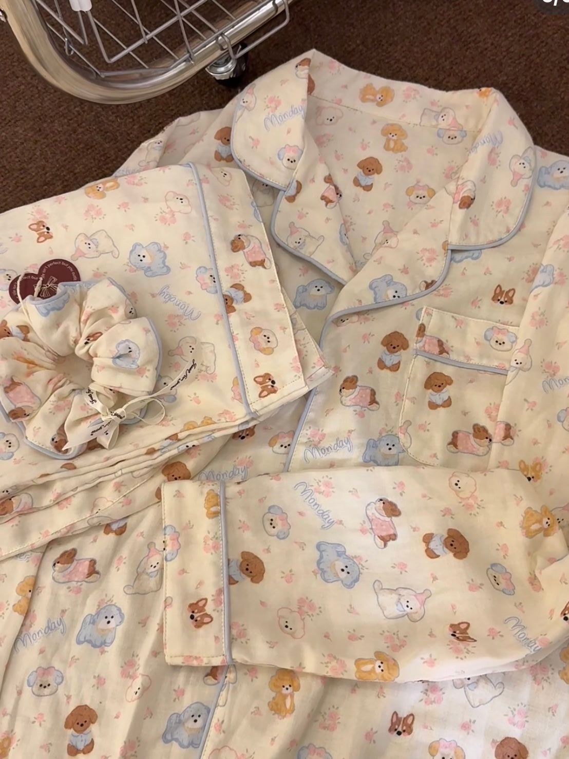 Puffy Pup Pure Cotton Pajama Set