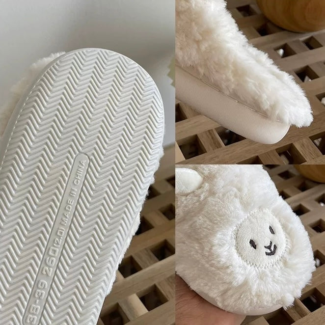 Fluffy Home Slipper - Happy Lamb