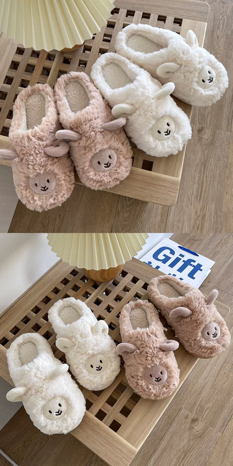 Fluffy Home Slipper - Happy Lamb