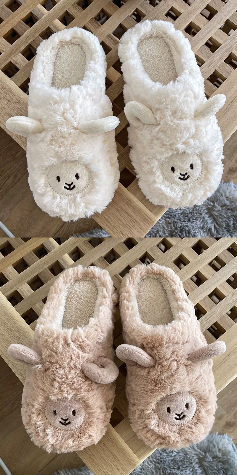 Fluffy Home Slipper - Happy Lamb