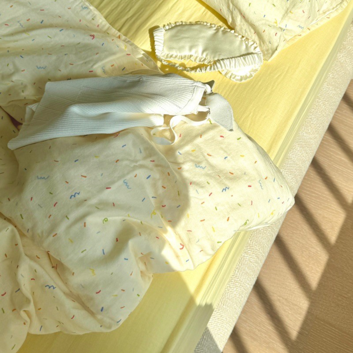 Creamy Yellow 100% Cotton Gauze Beddings