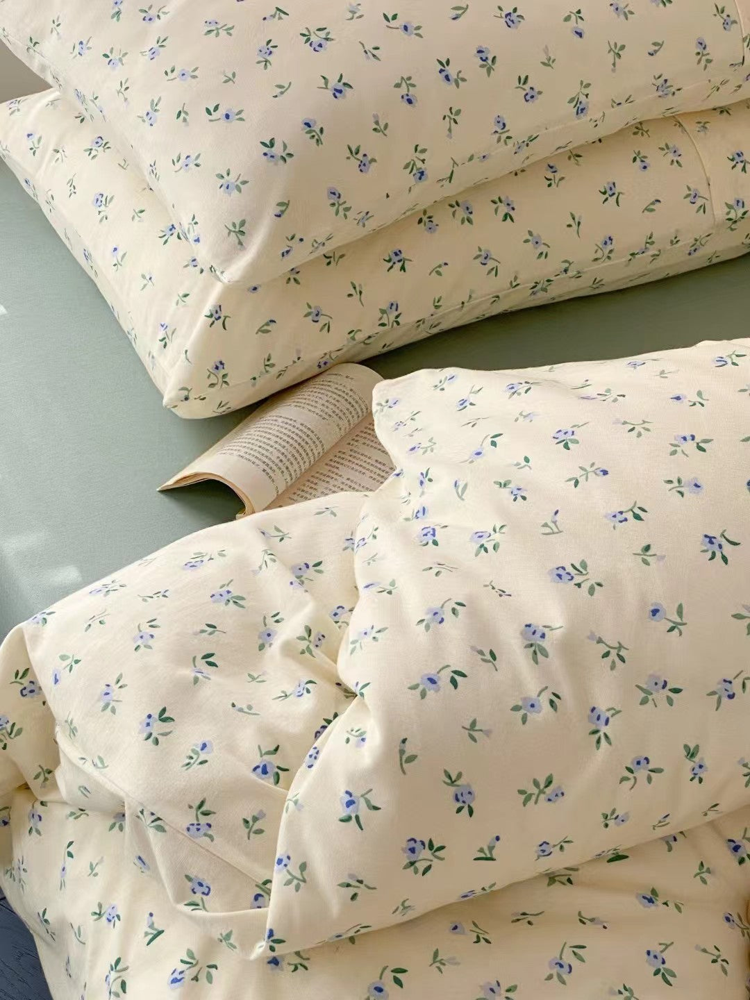 Autumn & Winter Knit Cotton Bedding Set - Floral Garden