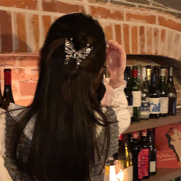Silver Butterfly Claw Clip