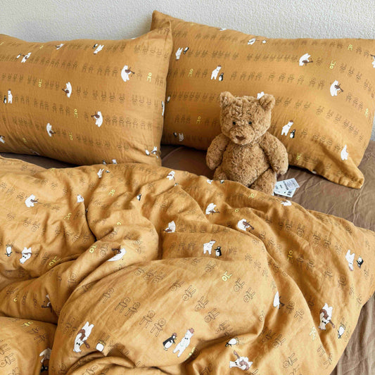 BreezeSoft Gauze Cotton Bedding Set - Polar Bear