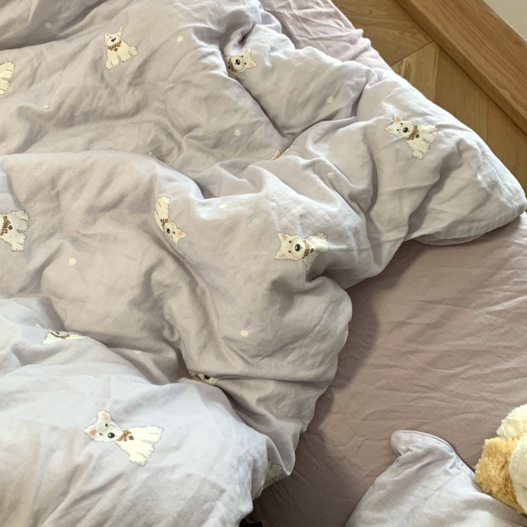 BreezeSoft Gauze Cotton Bedding Set - Scottie Dog