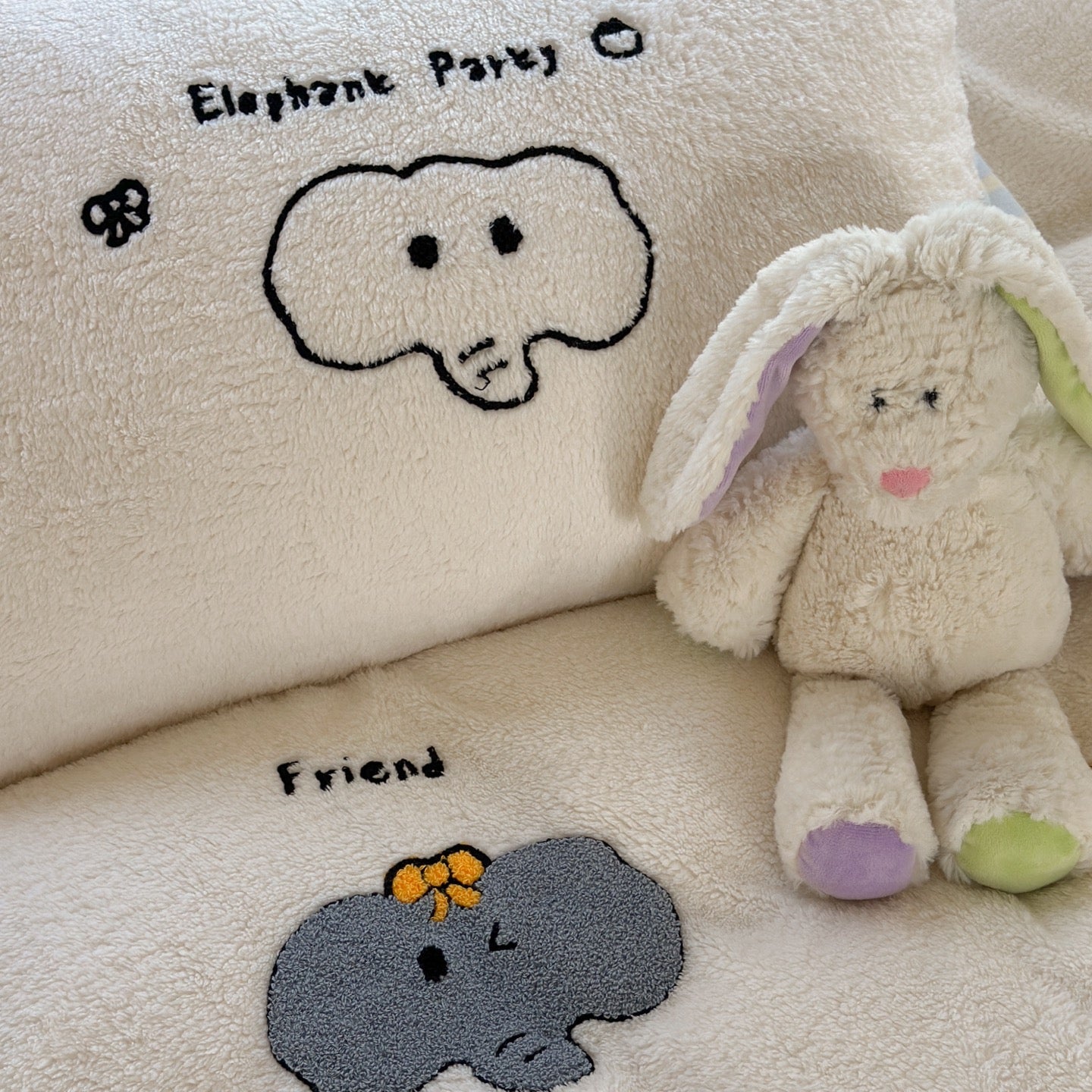 Elephant Party Soft Fleece Bedding Set