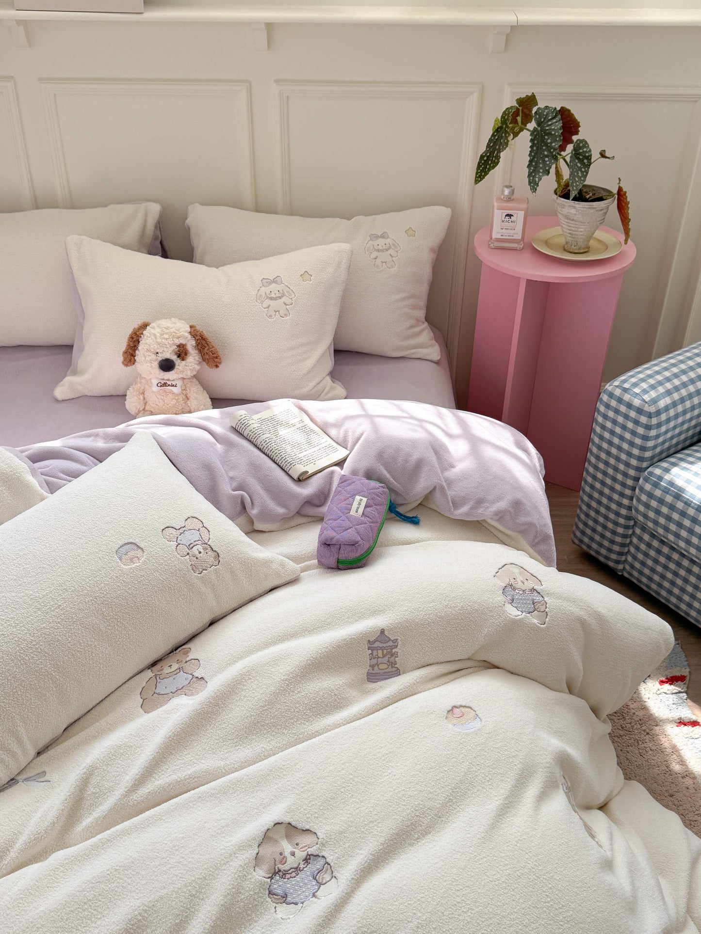 加绒加厚：熊仔派对牛奶绒床上用品