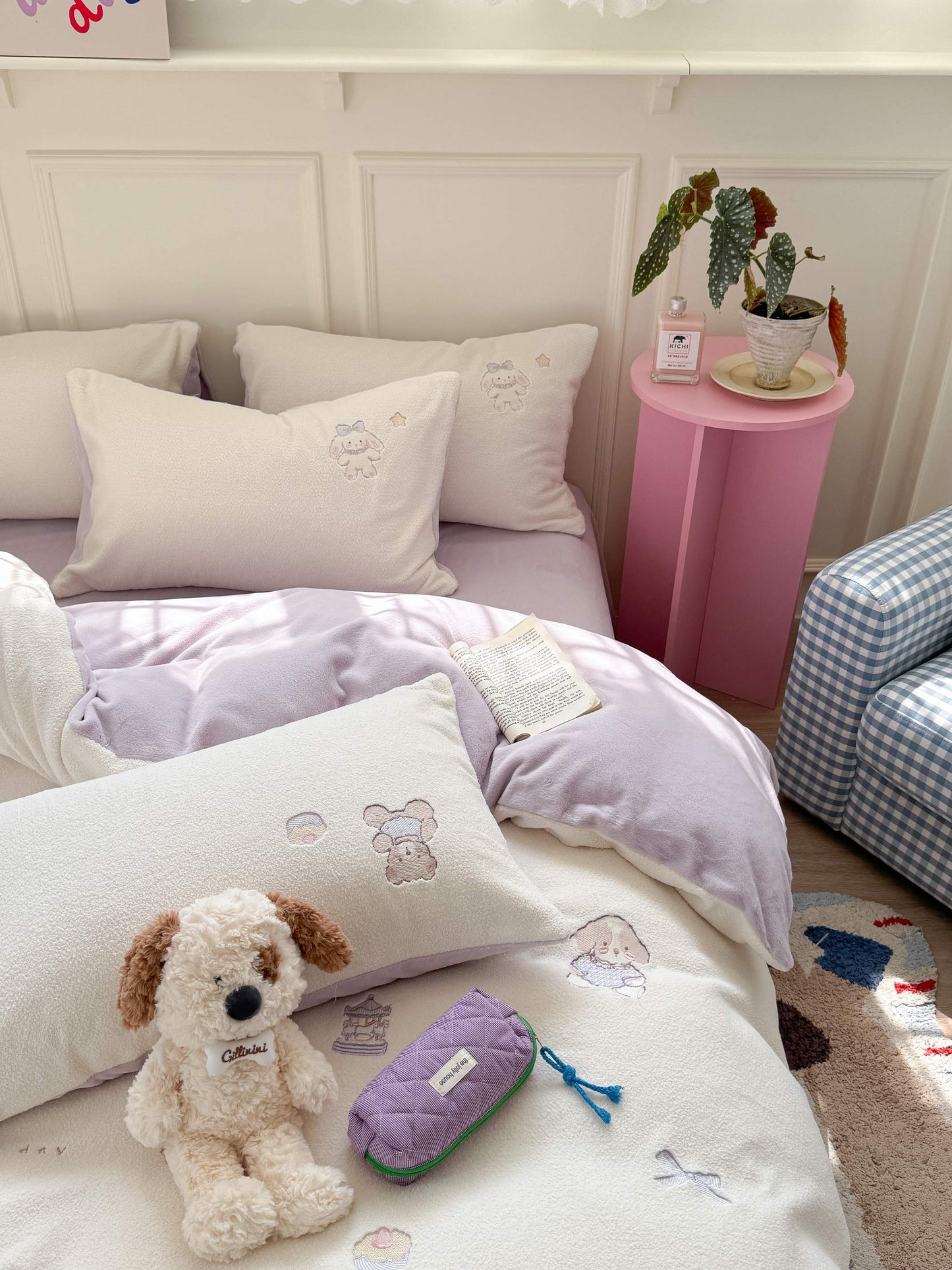 加绒加厚：熊仔派对牛奶绒床上用品