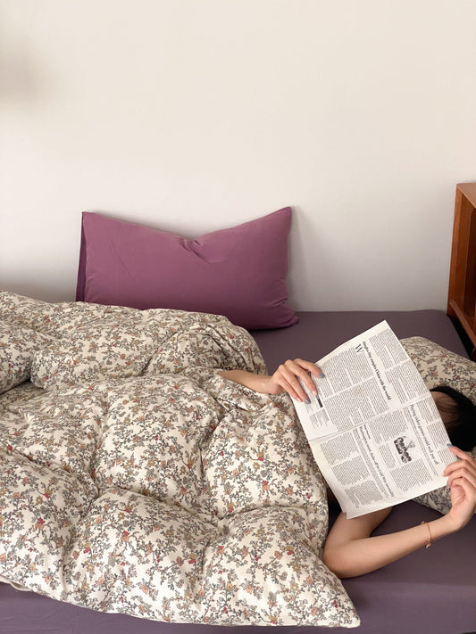 Autumn & Winter Knit Cotton Bedding Set - Poet’s Garden