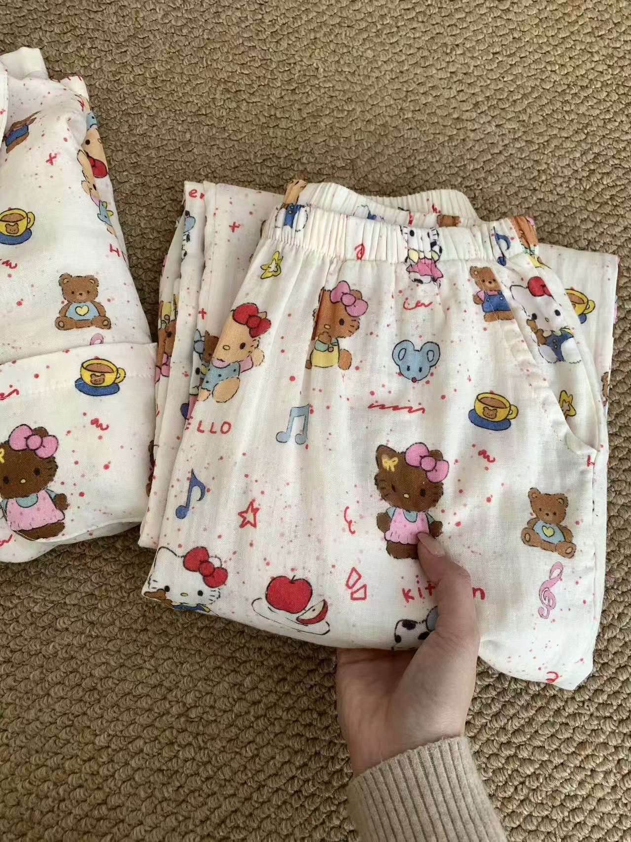 Brown Kitty Pure Cotton Pajama Set