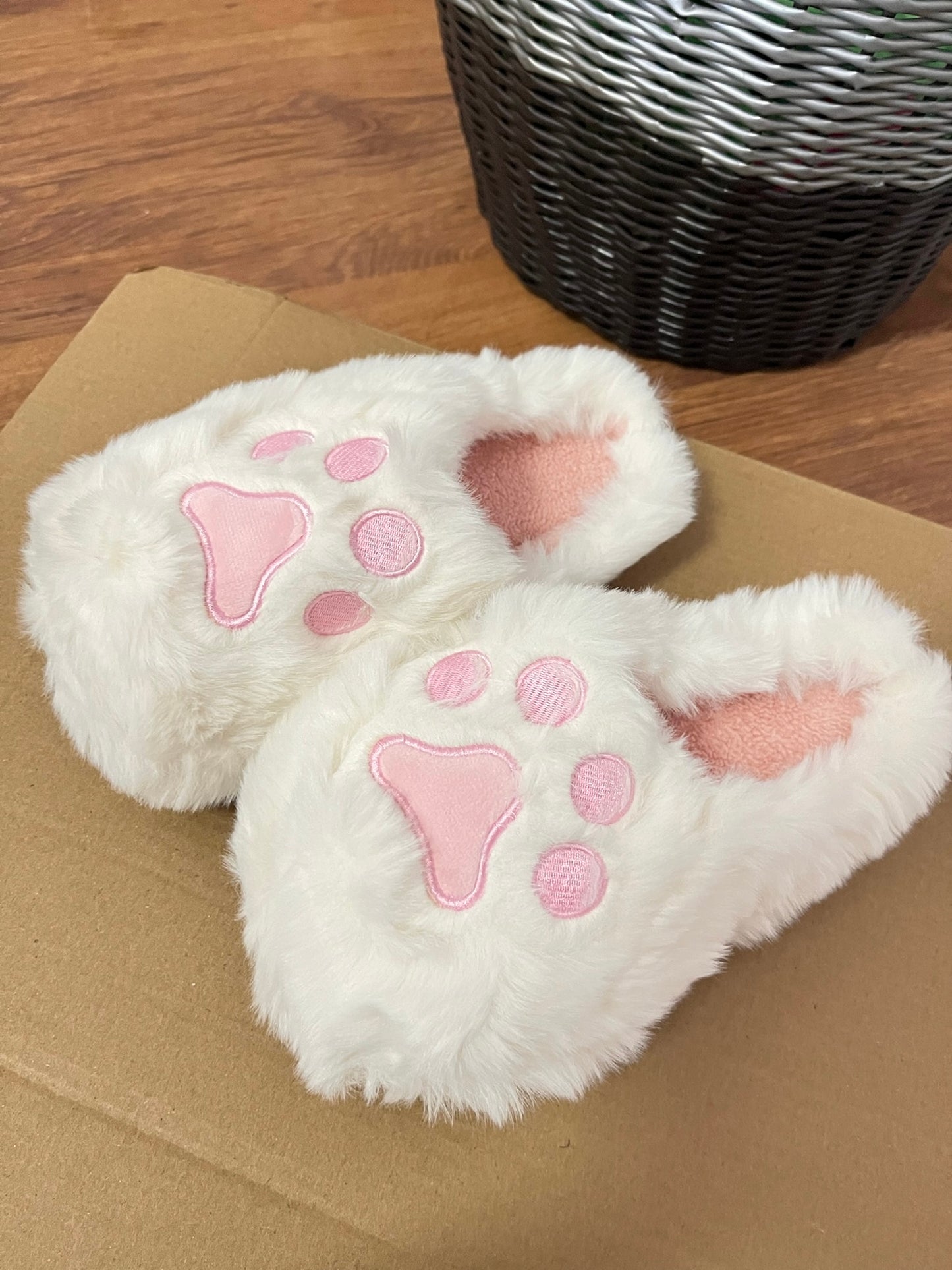 Fluffy Home Slipper - Paw Prints