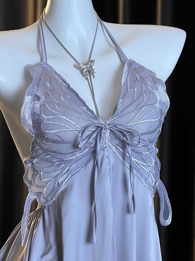 Butterfly Lace Lingerie Nightdress (Robe Not Included)