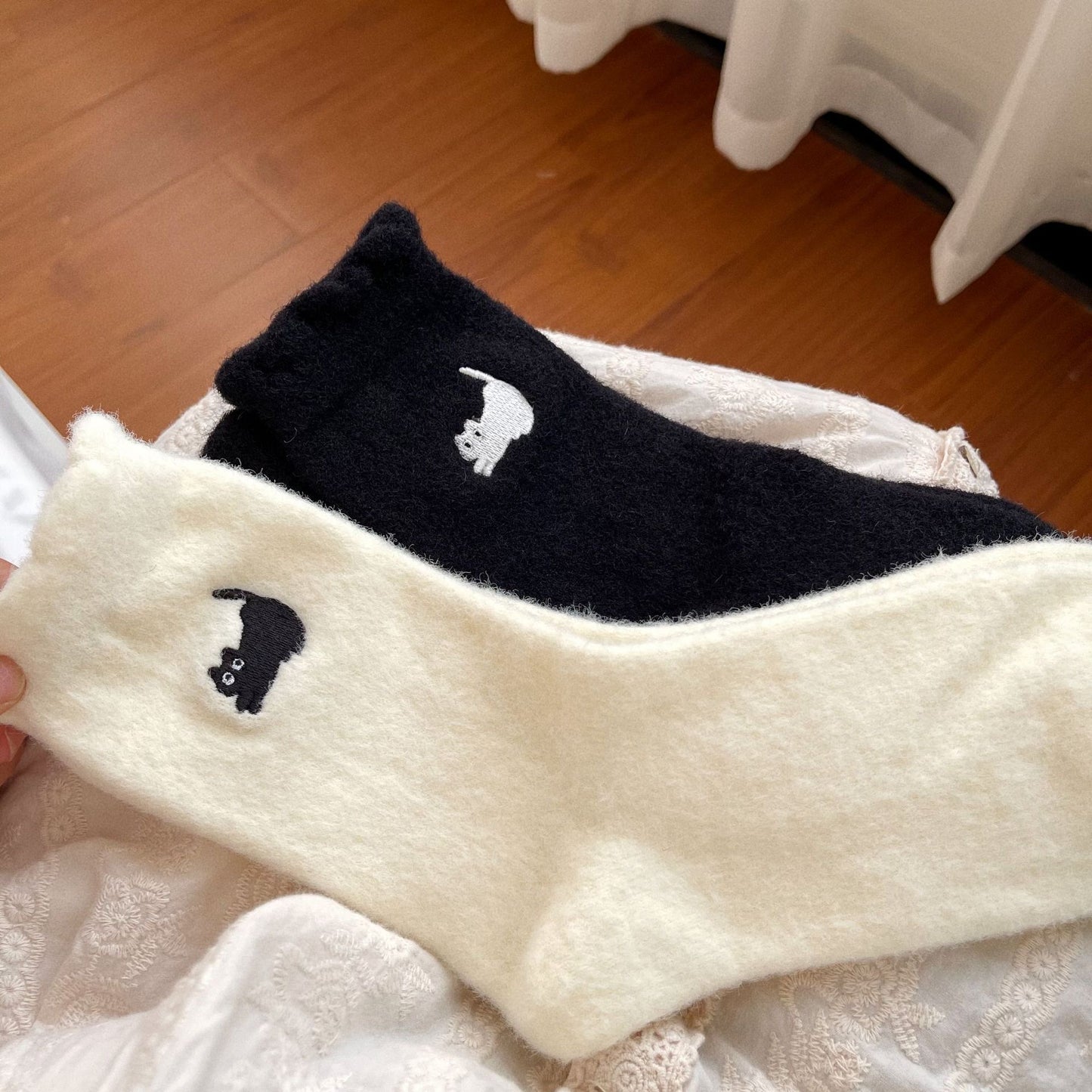 Cozy Cat Fluffy Thermal Socks - 2 Pairs