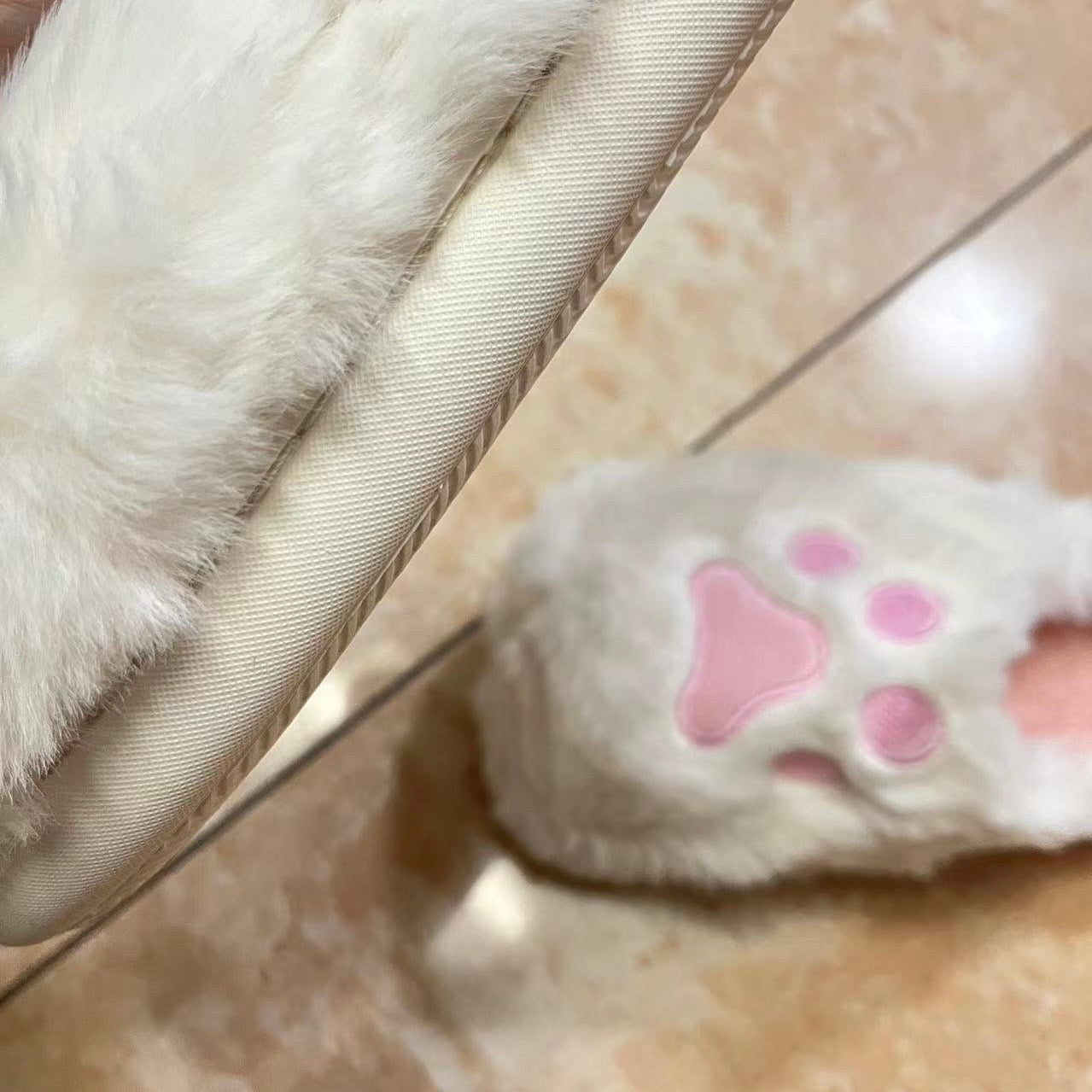 Fluffy Home Slipper - Paw Prints